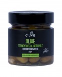 Olive Ogliarola Garganica fermentate al naturale con piante aromatiche - vaso 130g - Oilivis Frantoio Mitrione