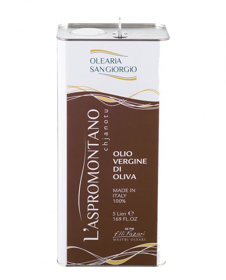 Olio L'Aspromontano Chjanotu vergine d’oliva - Latta 5 lt - Olearia San Giorgio