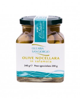 Olive Nocellara in Salamoia - vaso in vetro 340g - Olearia San Giorgio