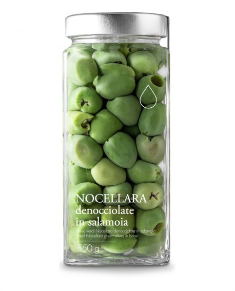 Olive verdi Nocellara denocciolate in salamoia - 550g - Olio il Bottaccio