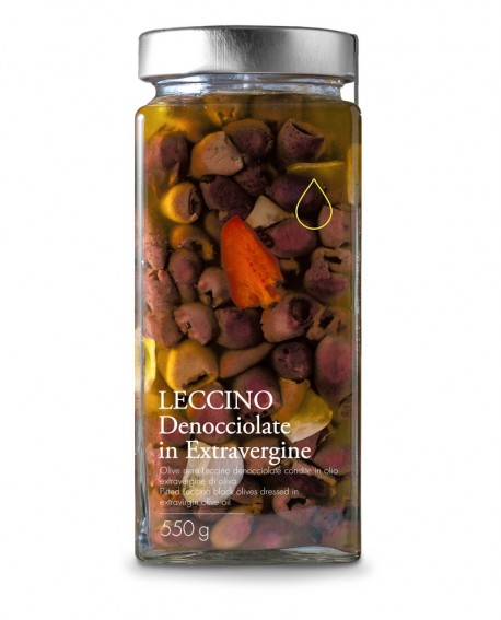 Olive nere Leccino denocciolate in olio extra vergine - 550g - Olio il Bottaccio
