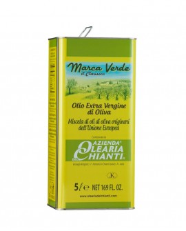 Lattina Marca Verde - Olio Extravergine d'oliva Comunitario E.U. - lattina 5 lt. - Azienda Olearia del Chianti