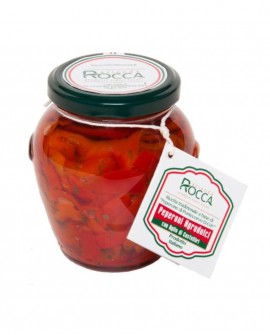 Peperoni Agrodolce di Pontecorvo DOP, con aglio rosso di Castelliri - Vaso Orcio 296 g - Azienda Rocca