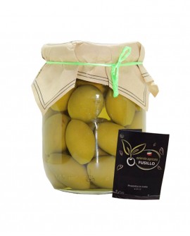 Olive Bella Cerignola in salamoia - pezzatura media G - vaso 580ml - Agricola Fusillo