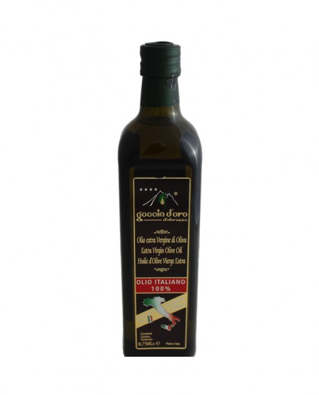Olio Extra Vergine di Oliva - 100 % Italiano - bottiglia 0,75 lt - Goccia d’Oro d’Abruzzo