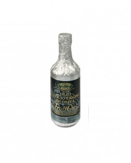 Fruttoro Olio extra vergine d'oliva - cultivar Taggiasca -  carta Argento bottiglia 500ml - Olio Frantoio Bianco