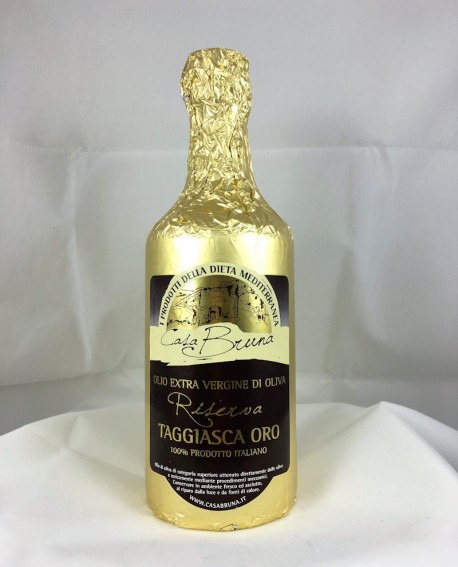 Riserva Olio extra vergine d'oliva - cultivar Taggiasca -  carta Oro bottiglia 500ml - Casa Bruna