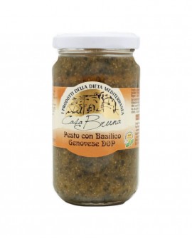 Pesto con basilico genovese Dop in olio extra vergine d'oliva - barattolo 500g - Casa Bruna